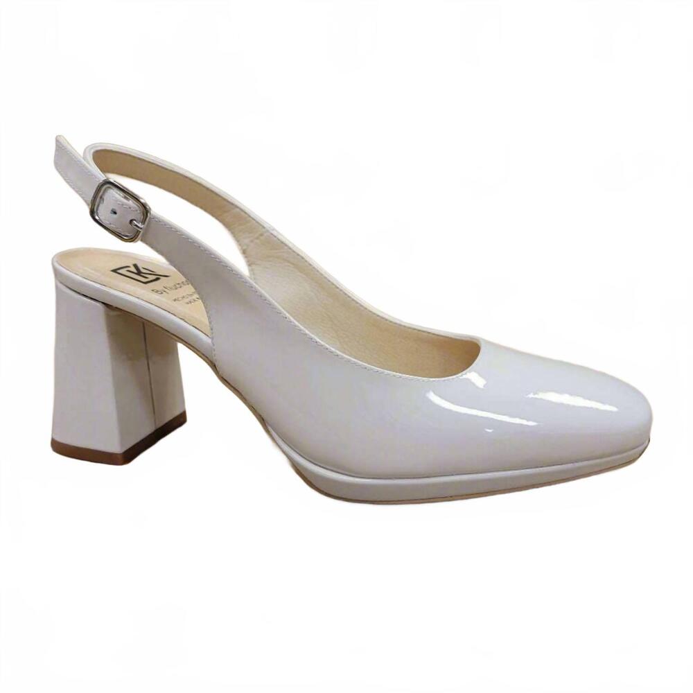 NEW FLUCHOS women's karla sling back pump in nude patent